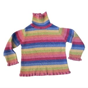 Vintage Y2k KRU Colorful Striped Turtleneck Sweater